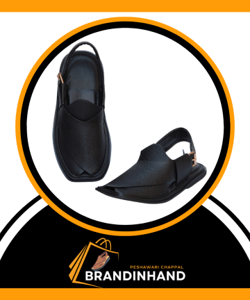 Matte Peshawari Chappal with golden stitches, showcasing elegant design and premium craftsmanship.