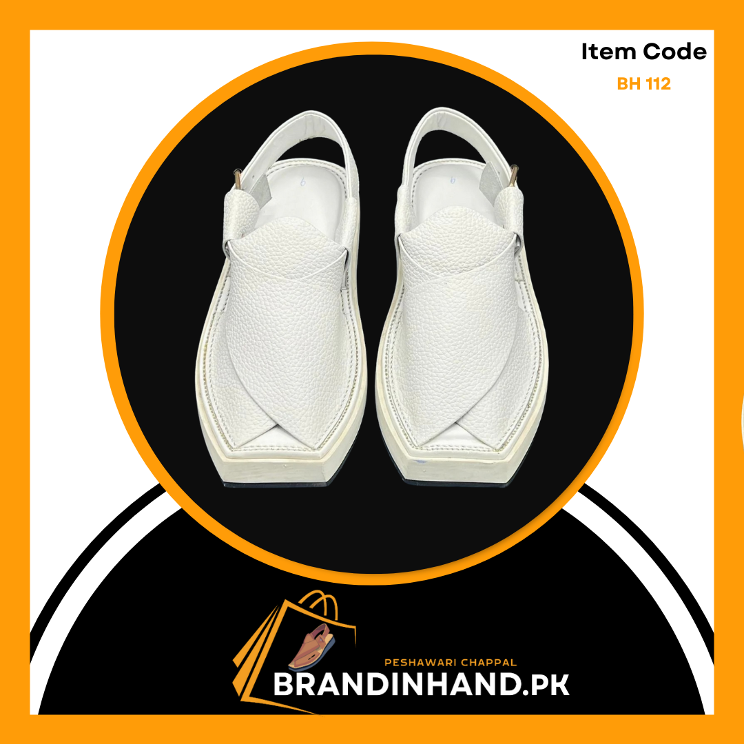 Dotted White Kaptan Sandals - Brandinhand.pk
