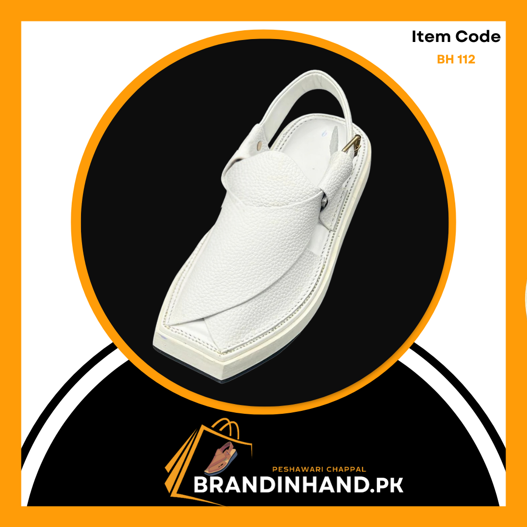 Dotted White Kaptan Sandals - Brandinhand.pk