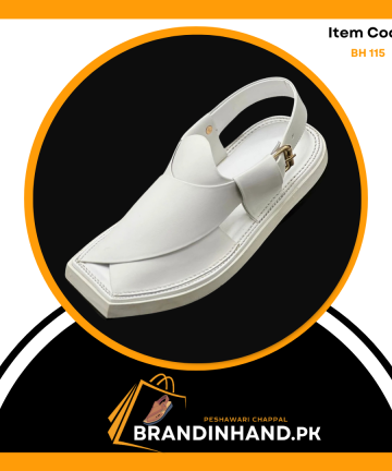 Kaptan White Peshawari Chappal -Brandinhand.pk